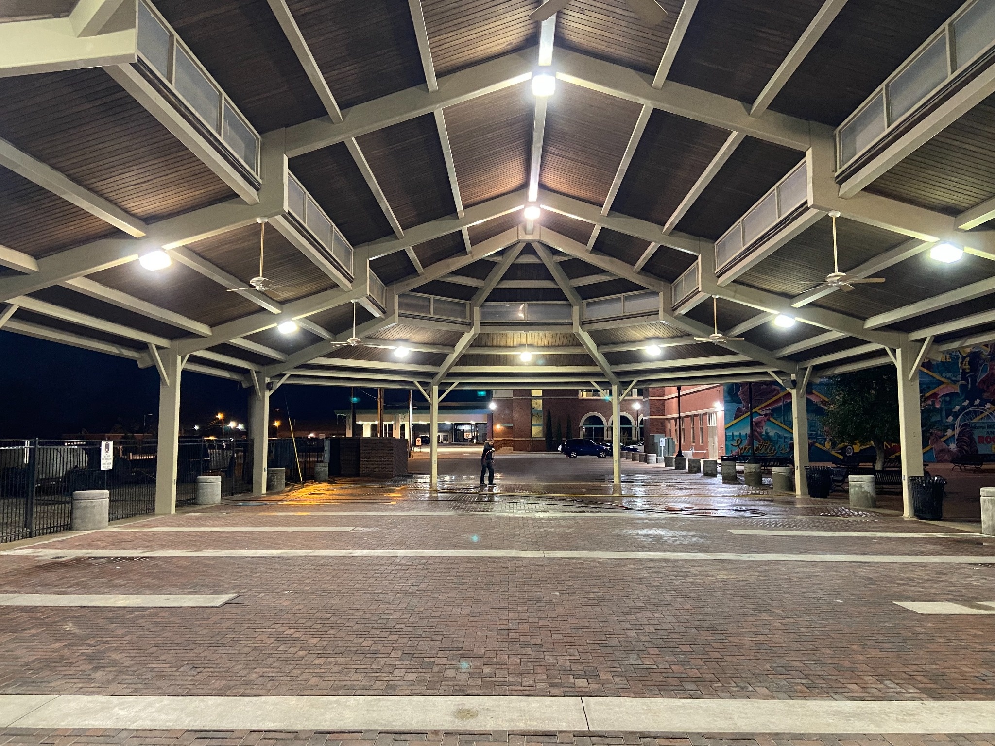 Covered pavilion and hardscape area